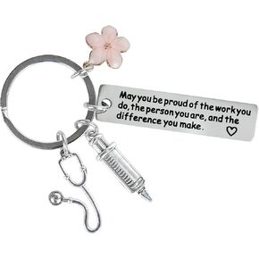 Nurse Keychain For Nurses, Medical Student, Cool Nurse Gifts For Women, Female, Best Birthday Rn Nursing Gift Ideas