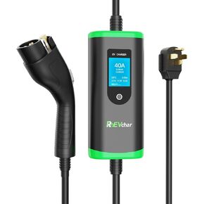 Level 2 EV Charger 32A Adjustable J1772 Electric Vehicle Charger with NEMA 14-50 Plug 25FT Cable 32 Amps Adjustable Current Charging Station Delay Charging Function Car Charger for All EVs