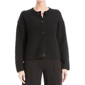 سترة نسائية قصيرة من Max Studio بأكمام طويلة وأزرار أمامية، مقاس كبير أمريكي، أسود in Kuwait