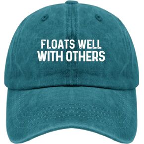 Floats Well with Others Caps 80s Hat Baseball Hat Gifts for Son Sun Hat