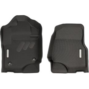 BaseLayer Floor Mats for Ford F250/350 Super Duty SuperCab, Crew Cab (2017-2024) - Made in USA – Premium All-Weather Mats – Front (Red Logo)