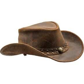 Shapeable Leather Cowboy hat into Outback hat Western Vintage Australian Hats for Men & Women