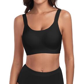 WOWENY Wireless Minimizer Bras for Women Comfortable Full Coverage Padded Bralettes Push Up Smoothing Bra