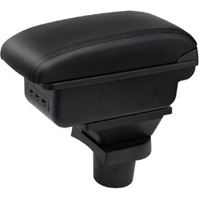 Console Armrest for Mini Cooper Coupe R50 R52 R53 R56 R57 R58 F55 F56 F57 Countryman (All Black, D1)