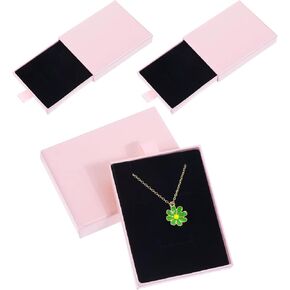 JIYIN 3 Pack Jewelry Gift Boxes 2.8 x 3.5 x 0.7Inch Small Gift Boxes, Cardboard Jewelry Boxes Drawer Type Jewelry Organizer Box Jewelry Gift Boxes For Necklace Bracelets Ring Earring Display Box(Pink)