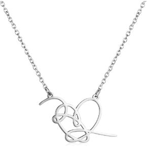 Singer Necklace Stainless Steel Love Pendant Heart Signature Jewelry