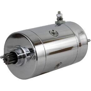 RAREELECTRICAL Chrome Starter Compatible With 87 88 Harley Davidson Fxlr Low Rider Custom 1340Cc Hitachi Type