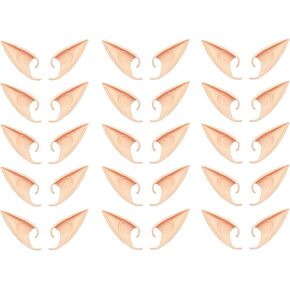 15 Pairs Cosplay Fairy Pixie Elf Ears, Soft Ears for Party Dress Up, Costume Masquerade Accessories, Halloween Elven Vampire Fairy Ears, Long Style