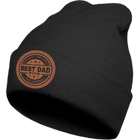 Dad Beanie Best Dad Ever Hat Fathers Day Christmas Birthday Gifts for Dad Papa from Daughter Son Black