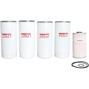 LF667(X2) LF3654 FF5507 FF5369 Filter Kit, Compatible With Volvo D13 Oil Change Kit OE# 20972293 21707133 21707132