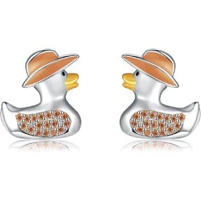 Duck Earrings Sterling Silver Duck Stud Earrings Jewelry for Women Duck Gift for Duck Lovers