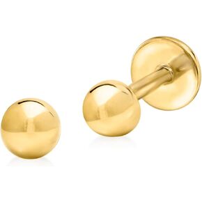 RS Pure by Ross-Simons 14kt Yellow Gold Ball Flat-Back Stud Earrings