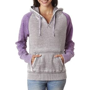 J. America-Ladies' Zen Fleece Raglan Sleeve Crewneck Sweatshirt-8927 in Kuwait
