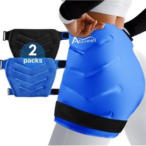 Atsuwell XL Hip Ice Pack Wrap After Surgery, Gel Cold Pack for Hip Bursitis Pain Relief, Ice Pack for Hip Replacement Surgery, Soft Plush Lined Cold Compress for Hip Injuries, Inflammation, Swelling
