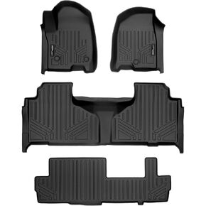 SMARTLINER 3 Row Floor Mat Liner Set Compatible with 2021-2023 Chevrolet Suburban/GMC Yukon XL w/ 2nd Row Bench Seat