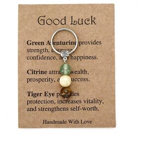 Healing Crystal Keychain Gift for New Beginnings Natural Stone Anxiety Protection Keychain Charm for Women Coworker