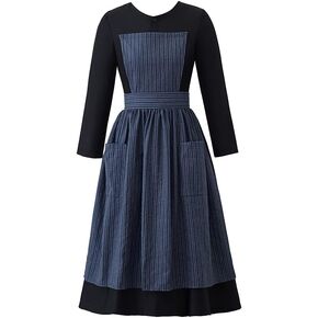 صوت الموسيقى زي ماريا نون زي الخادمة الفيكتورية فستان المئزر المستعمرة القرية امرأة زي in Kuwait