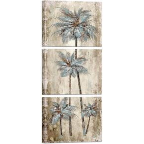 Kalormore Retro Old Lighthouse Canvas Wall Art Rustic Coastal Seascape Picture Prints for Home Wall Decoration Artwork (C-Palm Tree)