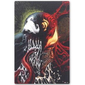 Marvel Spider-Man in Webs Framed Wood Wall Decor - Comic Book Spider-Man Picture for Bedroom or Movie Room