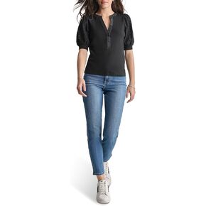 DKNY Women's V-Neck Short Sleeve Trendy Warm Weather