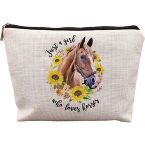 Horse Lover Makeup Bag,Cowgirl Makeup Bag,Rodeo Makeup Bag,Funny Gifts For Horse Lovers,Sorry Can't Horses Bye Makeup Bag