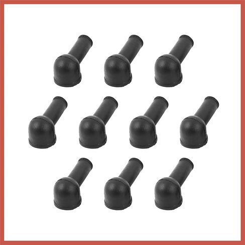 أغطية عازلة طرفية من ACROPIX مقاس 12 مم × 8 مم 10 قطع من قطع غيار السيارات السوداء in Saudi Arabia