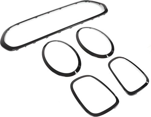 Anillo De Moldura para Faros,Car Headlight Cover Trims,5pcs Gloss Black Headlight Taillight Grille Surround Cover Frame Trims Replacement for Mini F55 F56 F57 Ones JCW 2014 in Saudi Arabia