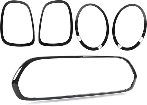Anillo De Moldura para Faros,Car Headlight Cover Trims,5pcs Gloss Black Headlight Taillight Grille Surround Cover Frame Trims Replacement for Mini F55 F56 F57 Ones JCW 2014 in Saudi Arabia