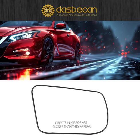 Dasbecan Left driver rearview mirror Glass heated with Backing Plate Compatible with Nissan Altima Sentra 2013 2014 2015 2016 2017 2018 Replace 963663TH0A LH in Kuwait