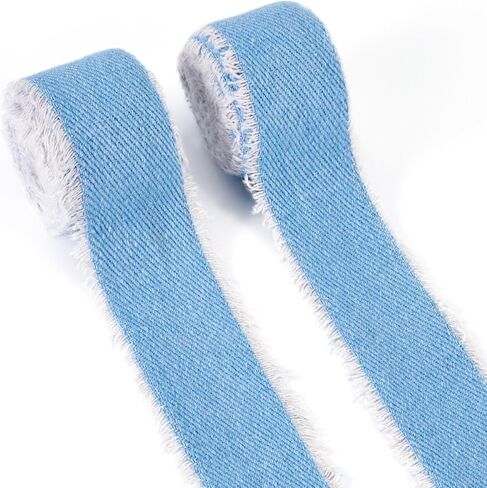 Pandahall 10.93 Yard Stitch Denim Ribbon 0.39 Inches Marine Blue Jeans Cloth Fabric Ribbon for Sewing Hairclip Garment Decoration in Saudi Arabia