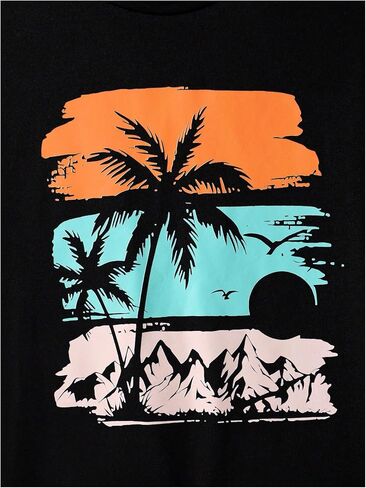 Boy's 2 Piece Outfits Short Sleeve Tropical Graphic Tee Shirts and Bermuda Shorts Summer Sets in Saudi Arabia