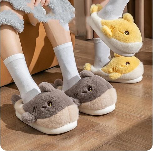 Dolphin fish slippers Men's and women's cotton slippers Cartoon slippers Household cotton slippers Cotton slippers Plush slippers in Kuwait