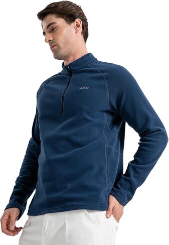 Men's Lightweight Fleece Pullover - Half-Zip - Perfect for Hiking, Outdoor, Trekking - Breathable Warmth, Anti-Static in Saudi Arabia