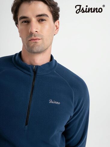 Men's Lightweight Fleece Pullover - Half-Zip - Perfect for Hiking, Outdoor, Trekking - Breathable Warmth, Anti-Static in Saudi Arabia