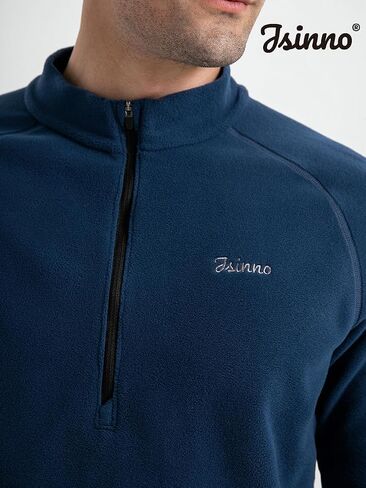 Men's Lightweight Fleece Pullover - Half-Zip - Perfect for Hiking, Outdoor, Trekking - Breathable Warmth, Anti-Static in Saudi Arabia