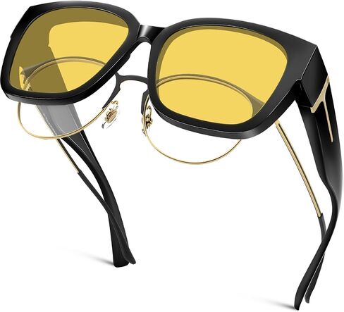 Night Vision Driving Glasses Fit Over Glasses for Women Men, Anti Glare Glasses Polarized Night Driving Glasses in Saudi Arabia