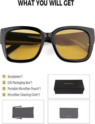 Night Vision Driving Glasses Fit Over Glasses for Women Men, Anti Glare Glasses Polarized Night Driving Glasses in Saudi Arabia