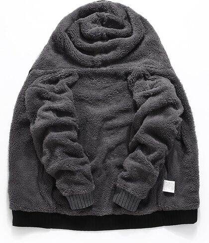 Little Beauty Hoodies for Men Zipper Jacket Fleece Sherpa Lined Winter Wool Heavyweight Sweashirts in Kuwait