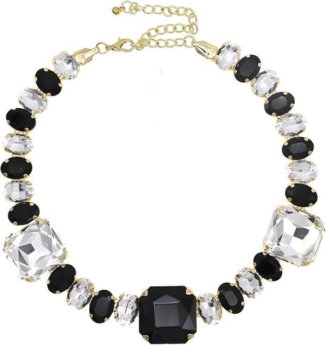 JNF Colorful Crystal Rhinestone Choker Collar Necklace For Women Twisted 3 Strand Statement Necklace Trendy Sparkly Gold Neck Chain Wedding Bridal Jewelry in Saudi Arabia