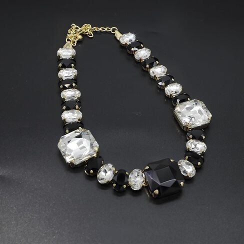 JNF Colorful Crystal Rhinestone Choker Collar Necklace For Women Twisted 3 Strand Statement Necklace Trendy Sparkly Gold Neck Chain Wedding Bridal Jewelry in Saudi Arabia