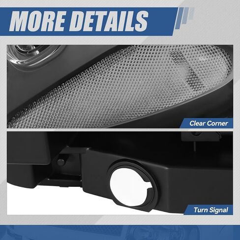 Auto Dynasty Headlights Assembly Compatible with 2002-2009 Chevy Trailblazer/Trailblazer EXT, Pair of Halogen Headlamps Replacement, Fits Full Length Grill Bar Model, Smoked Lens Amber Corner in Saudi Arabia