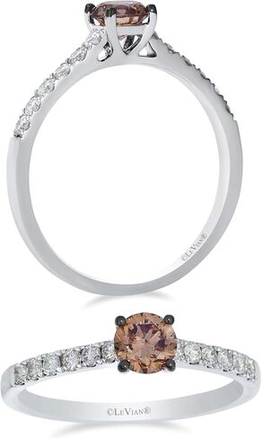 LE VIAN 3/4 or 1 Carat Chocolate Diamond Engagement Ring for Women I 14k Gold Promise Ring for Her (Brown/H-I, SI2-SI3, 0.75 or 1.00 cttw) Clear Diamond Accents Wedding Anniversary Ring Size 6 to 8 in Kuwait