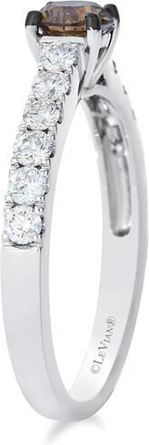 LE VIAN 3/4 or 1 Carat Chocolate Diamond Engagement Ring for Women I 14k Gold Promise Ring for Her (Brown/H-I, SI2-SI3, 0.75 or 1.00 cttw) Clear Diamond Accents Wedding Anniversary Ring Size 6 to 8 in Kuwait