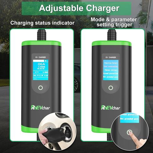 Level 2 EV Charger 32A Adjustable J1772 Electric Vehicle Charger with NEMA 14-50 Plug 25FT Cable 32 Amps Adjustable Current Charging Station Delay Charging Function Car Charger for All EVs in Saudi Arabia