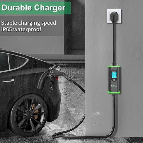 Level 2 EV Charger 32A Adjustable J1772 Electric Vehicle Charger with NEMA 14-50 Plug 25FT Cable 32 Amps Adjustable Current Charging Station Delay Charging Function Car Charger for All EVs in Saudi Arabia