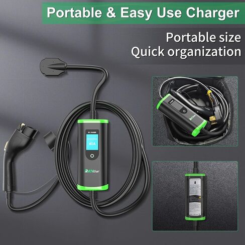 Level 2 EV Charger 32A Adjustable J1772 Electric Vehicle Charger with NEMA 14-50 Plug 25FT Cable 32 Amps Adjustable Current Charging Station Delay Charging Function Car Charger for All EVs in Saudi Arabia