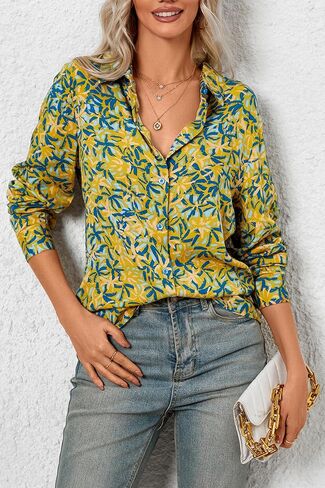 قمصان نسائية طويلة الأكمام بأزرار سفلية، قمصان كاجوال أنيقة، بلوزات العمل in Kuwait