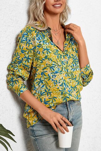 قمصان نسائية طويلة الأكمام بأزرار سفلية، قمصان كاجوال أنيقة، بلوزات العمل in Kuwait