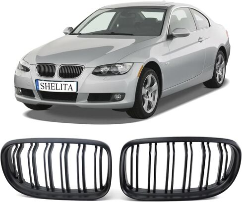 SHELITA Matte Black Kidney Grille Grill E90 Sport Double Slats Front Grille for BMW E90 323i 328i 328xi 335d 335i 335xi 2009-2011 in Saudi Arabia