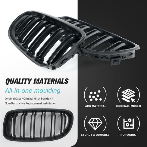 SHELITA Matte Black Kidney Grille Grill E90 Sport Double Slats Front Grille for BMW E90 323i 328i 328xi 335d 335i 335xi 2009-2011 in Saudi Arabia